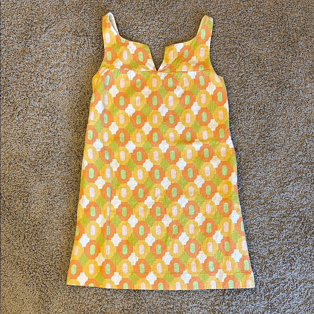 J Crew Sleeveless Dress w/ Geometric Pattern